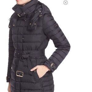 Burberry Harrowden Quilted Down Puffer Coat Navy